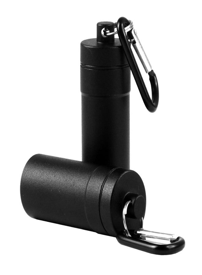 Deke Home - Waterproof Keychain Pill Holder (2 Pack), Small Aluminum Pill Case for Medicine, Vitamins & Travel, Portable Pill Container with Secure Screw Top & Carabiner, 1.9"x0.7", 1.4oz - Image 1